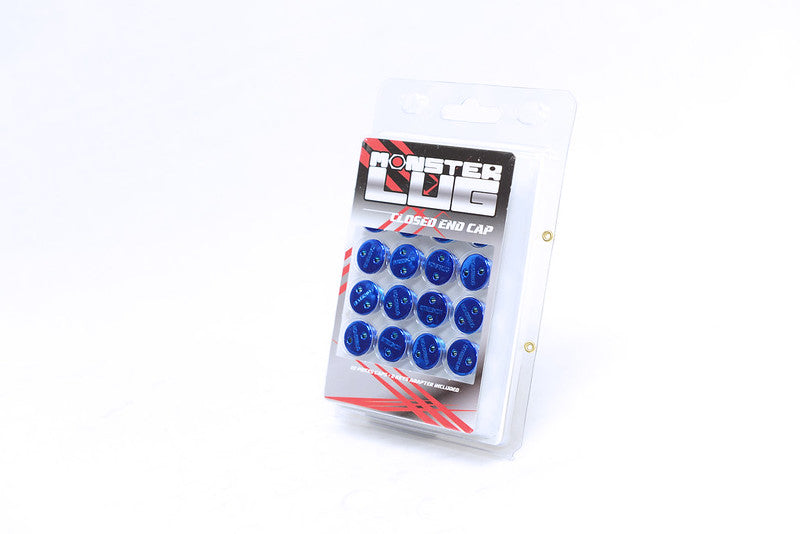 Wheel Mate Monster Open End Lug Nut Set of 20 - Blue 14x1.50