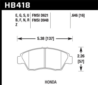 Hawk High Performance Street Front Brake Pads