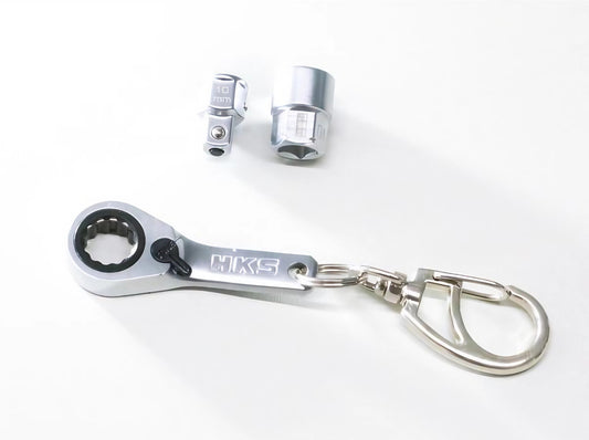 HKS x Tone Ratcheting Wrench Keychain Set with socket and extension