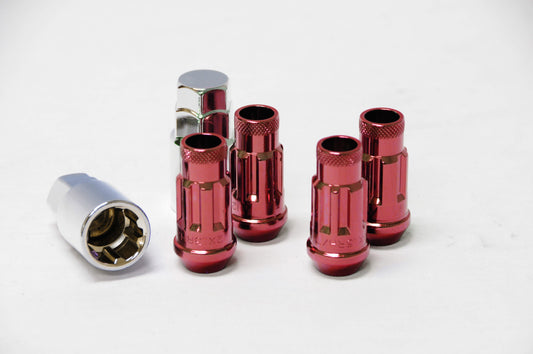 Monster M14x1.5 Locking Lug Nut Red 4pcs set