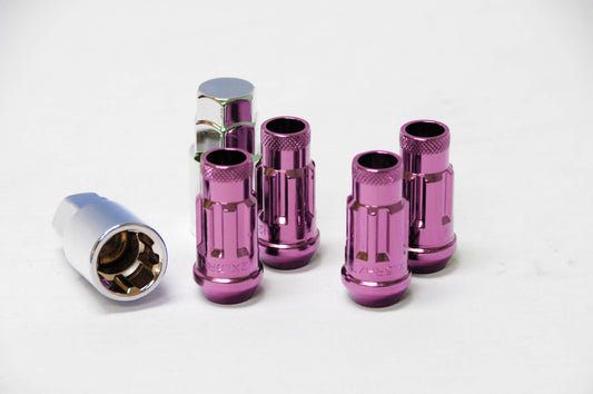 Wheel Mate Muteki SR48 Open End Locking Lug Nut Set of 4 - Pink 12x1.25 48mm