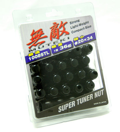 Wheel Mate Muteki Closed End Lug Nuts - Deep Black 12x1.50