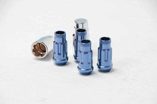 Wheel Mate Muteki SR48 Open End Locking Lug Nut Set of 4 - Blue 12x1.25 48mm