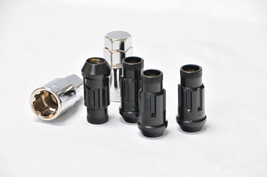 Wheel Mate Muteki SR48 Open End Locking Lug Nut Set of 4 - Black 12x1.25 48mm