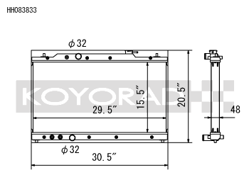 Koyo 2022 Honda Civic 1.5L Turbo (MT and CVT) / 2023 Acura Integra All Aluminum Radiator | HH083833